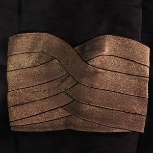 Sparkle & Fade at UO Gold Woven Crop Top